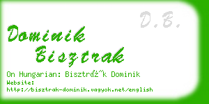 dominik bisztrak business card